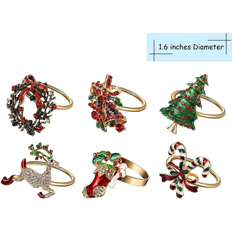 Les Ronds de Serviette de Noël (lot de 6)