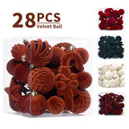 Le Coffret de 28 Boules de Noël en Velours
