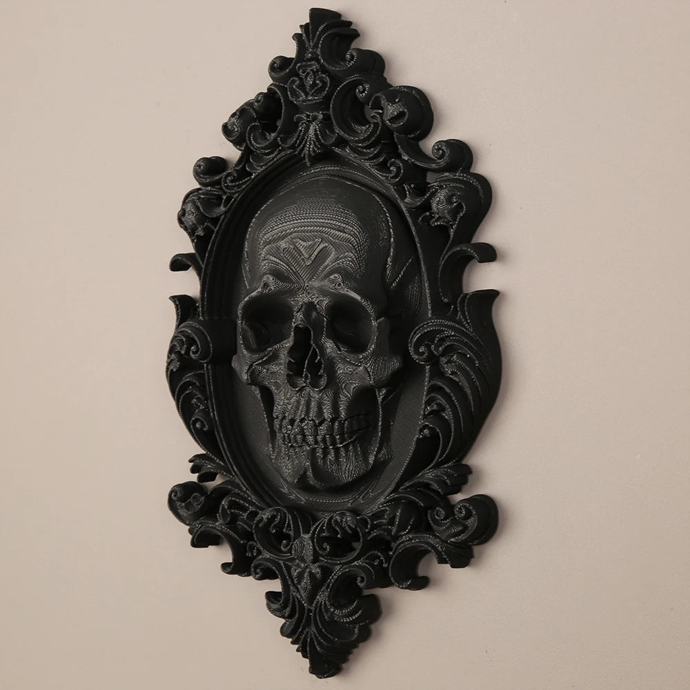 Médaillon crâne baroque noir