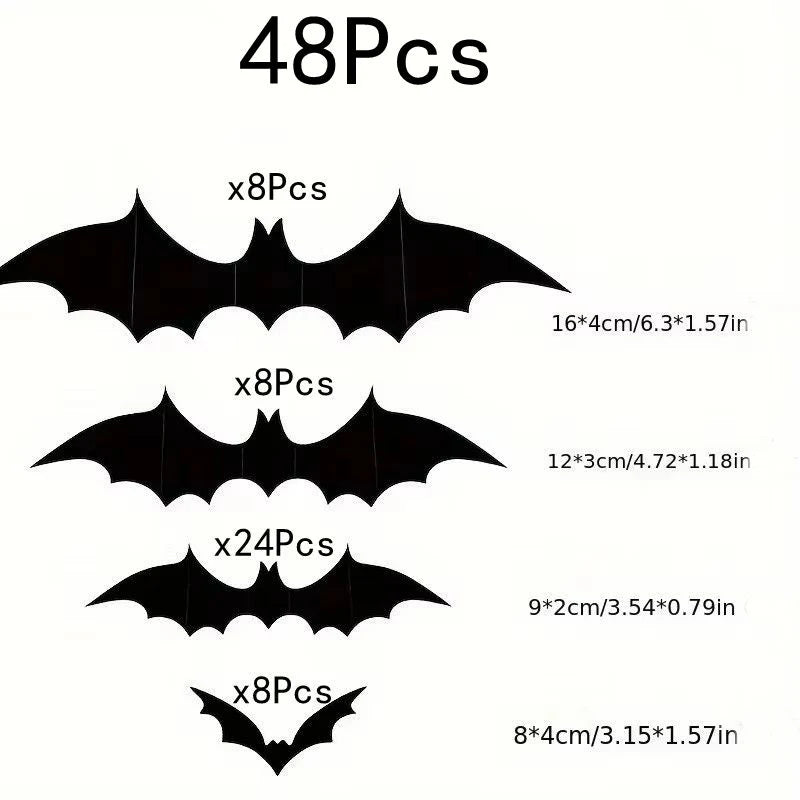 Lot de 48 chauves-souris en 4 tailles