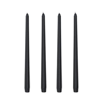 Les Cierges de Minuit : lot de 4 bougies coniques noires