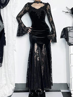 Robe gothique, manches en dentelle
