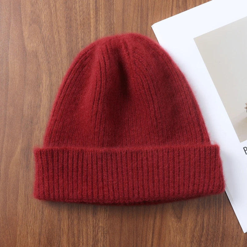 Bonnet en laine mérinos, coloris bordeaux