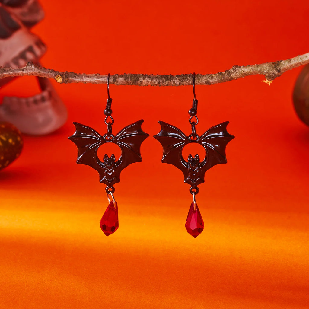 Boucles chauve-souris noires et rouges
