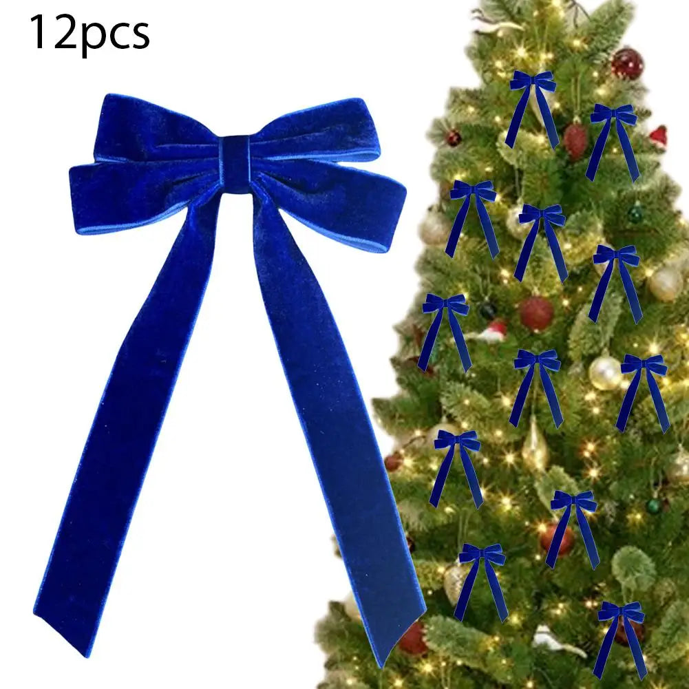 Les Nœuds en Velours pour le Sapin (lot de 12)