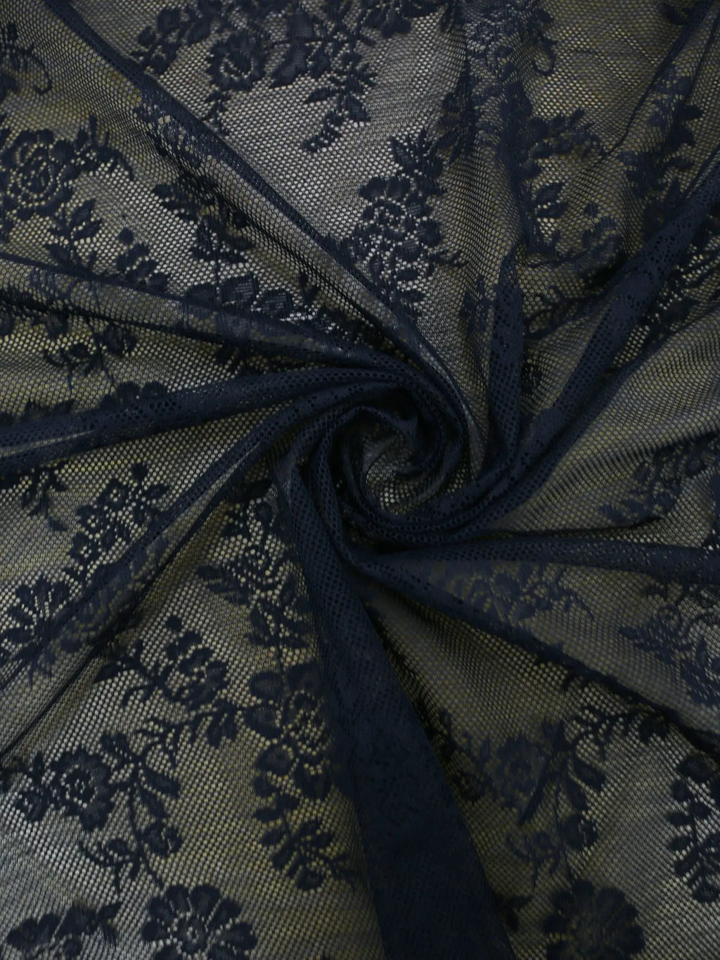 Détail de la dentelle florale noire