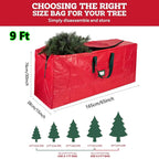 Sac à sapin rouge 165 × 38 × 76 cm, pour sapin jusqu'à 270 cm