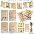 Contenu du kit : 24 sachets kraft, 24 autocollants numérotés, 24 mini pinces et 10 m de ficelle