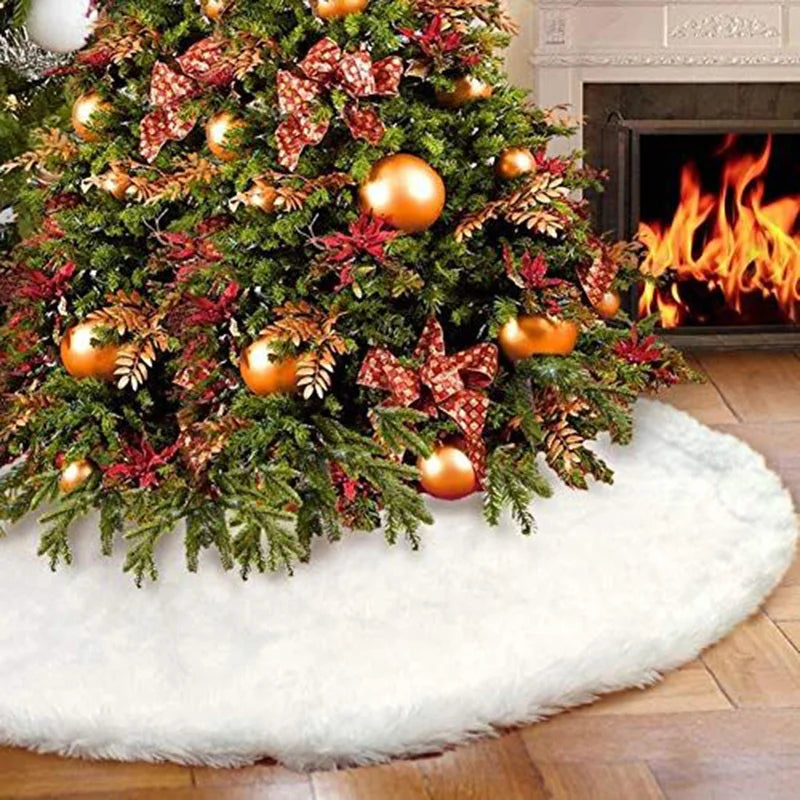 La Jupe de Sapin Blanche en Fausse Fourrure