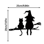 Silhouette sorcière et chat au jardin – vue 2