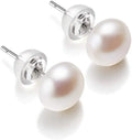 Puces d'oreilles perle d'eau douce blanche sur tige argent 925