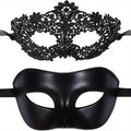 Le Bal des Complices - duo de masques en dentelle noire