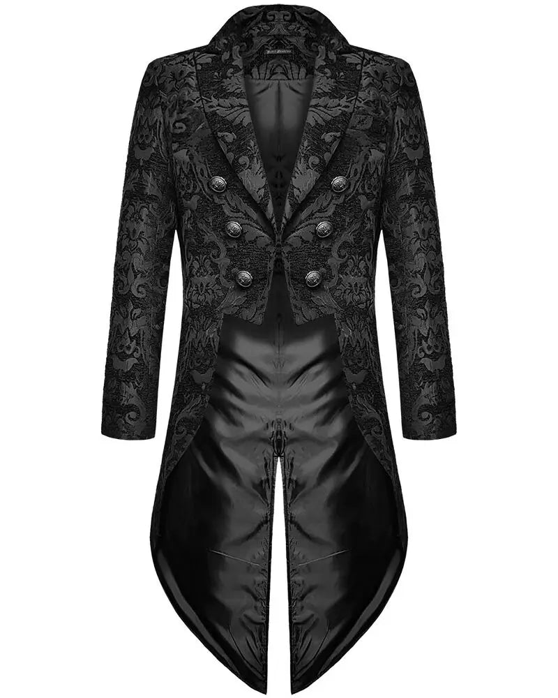 Le Duc Infernal - tailcoat gothique brocart damassé, vue arrière