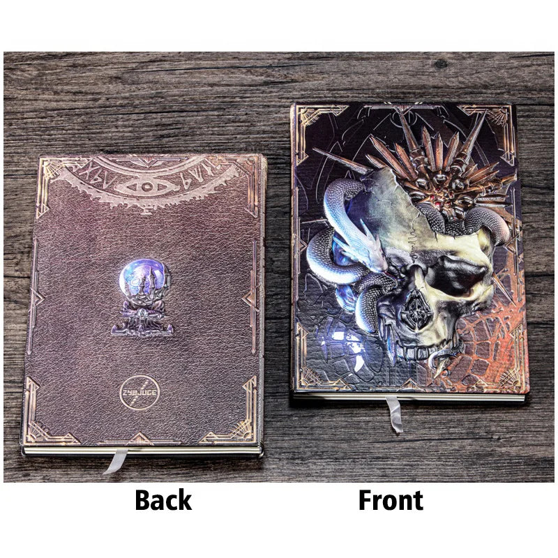 Le Grimoire de Poche : dos et face du carnet