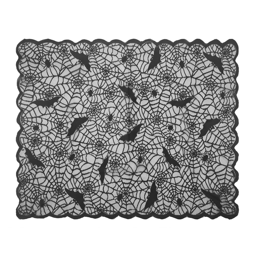 Nappe en dentelle noire à plat