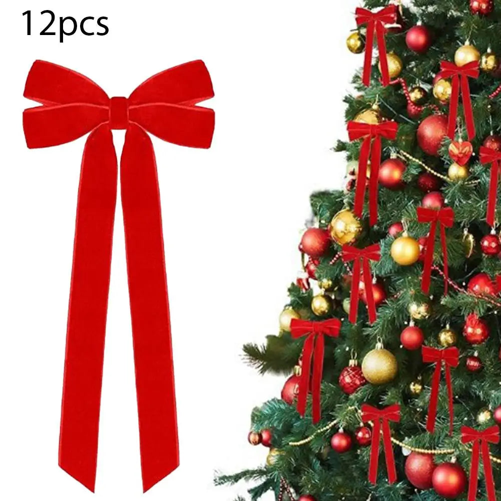 Les Nœuds en Velours pour le Sapin (lot de 12)