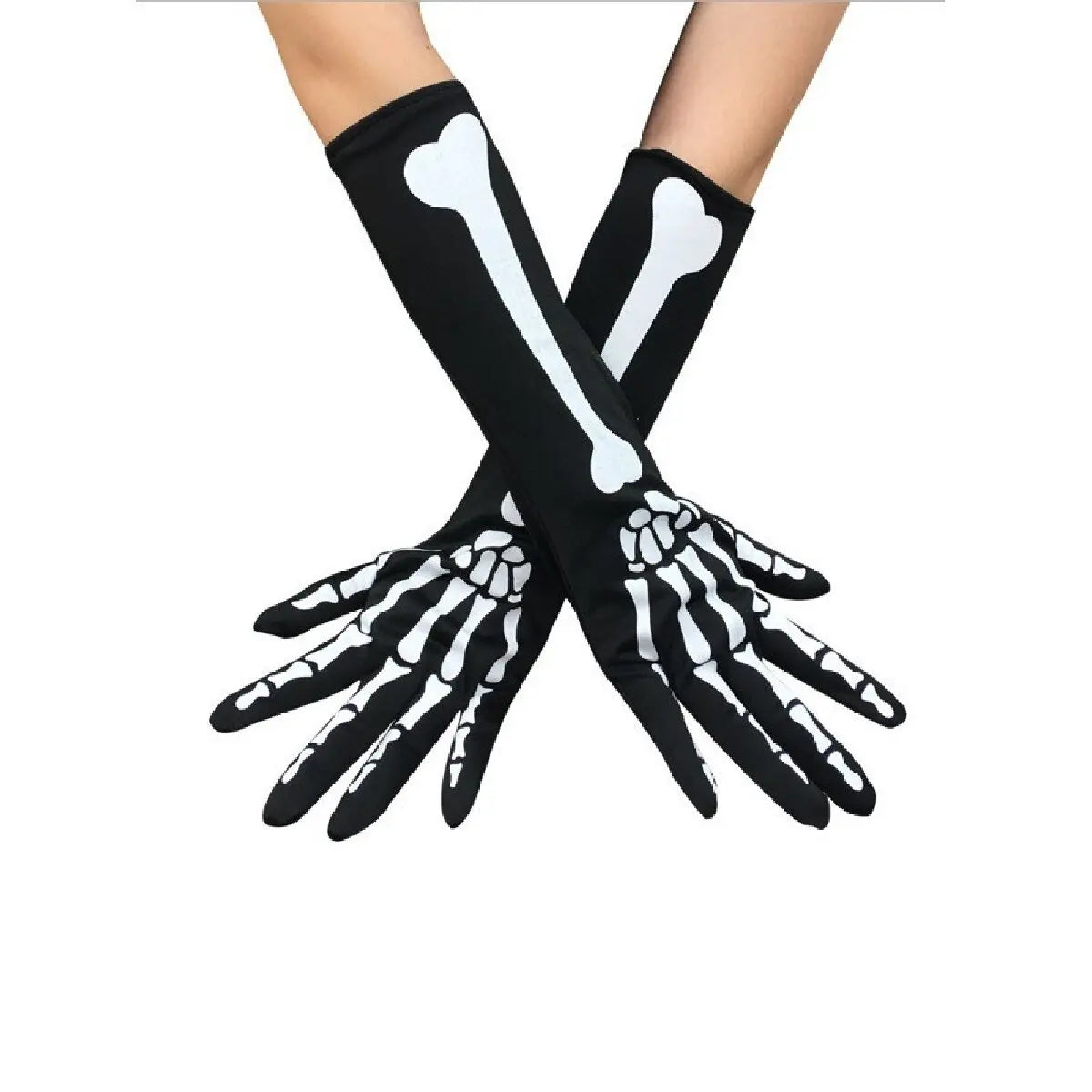 Gants squelette portés