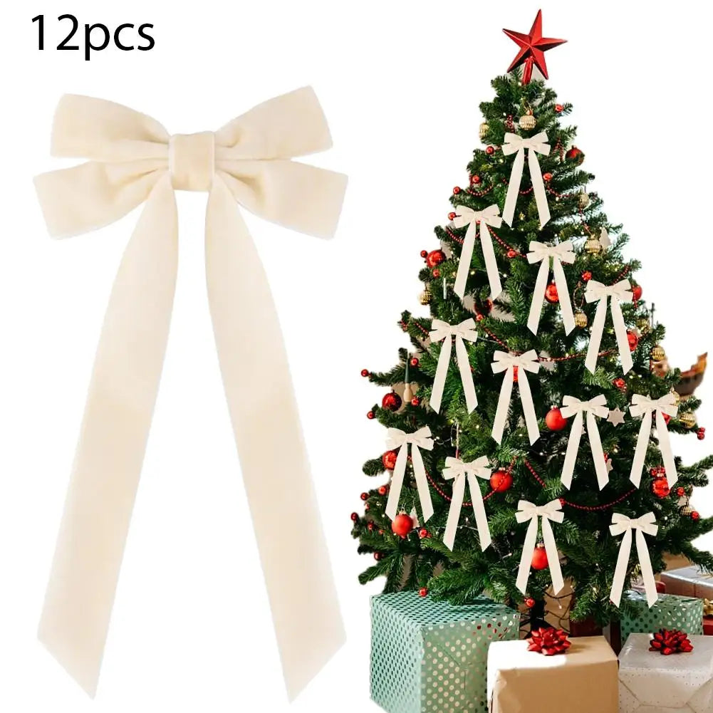 Les Nœuds en Velours pour le Sapin (lot de 12)
