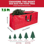 Sac à sapin rouge 135 × 34 × 68 cm, pour sapin jusqu'à 225 cm