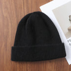 Bonnet en laine mérinos, coloris noir