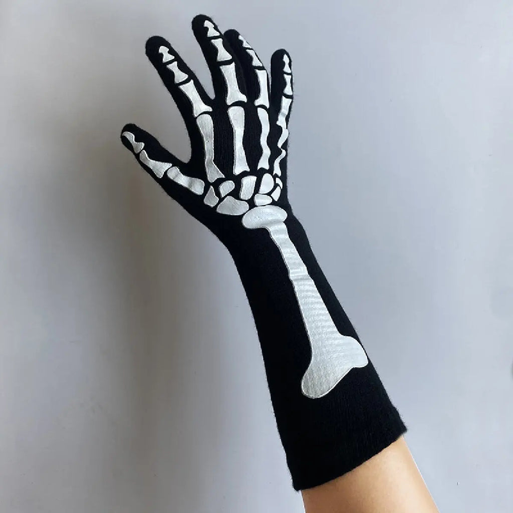 Gants squelette jusqu'au coude