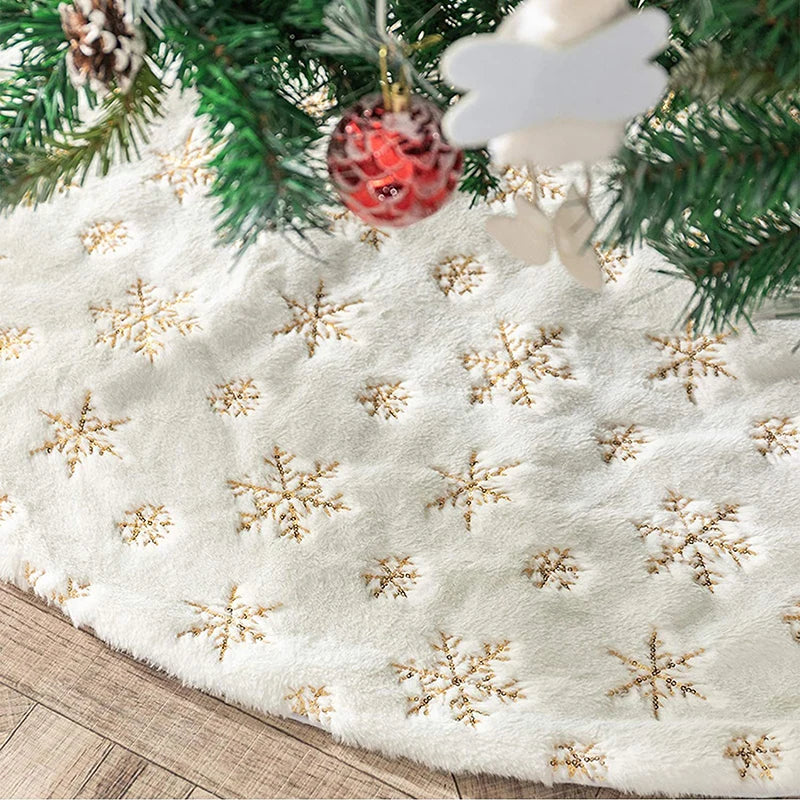 La Jupe de Sapin Blanche en Fausse Fourrure