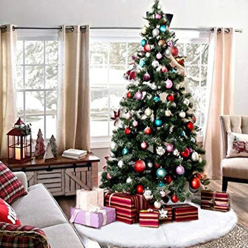 La Jupe de Sapin Blanche en Fausse Fourrure