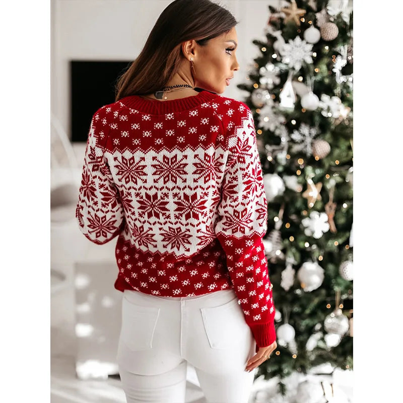Le Pull Jacquard aux Flocons