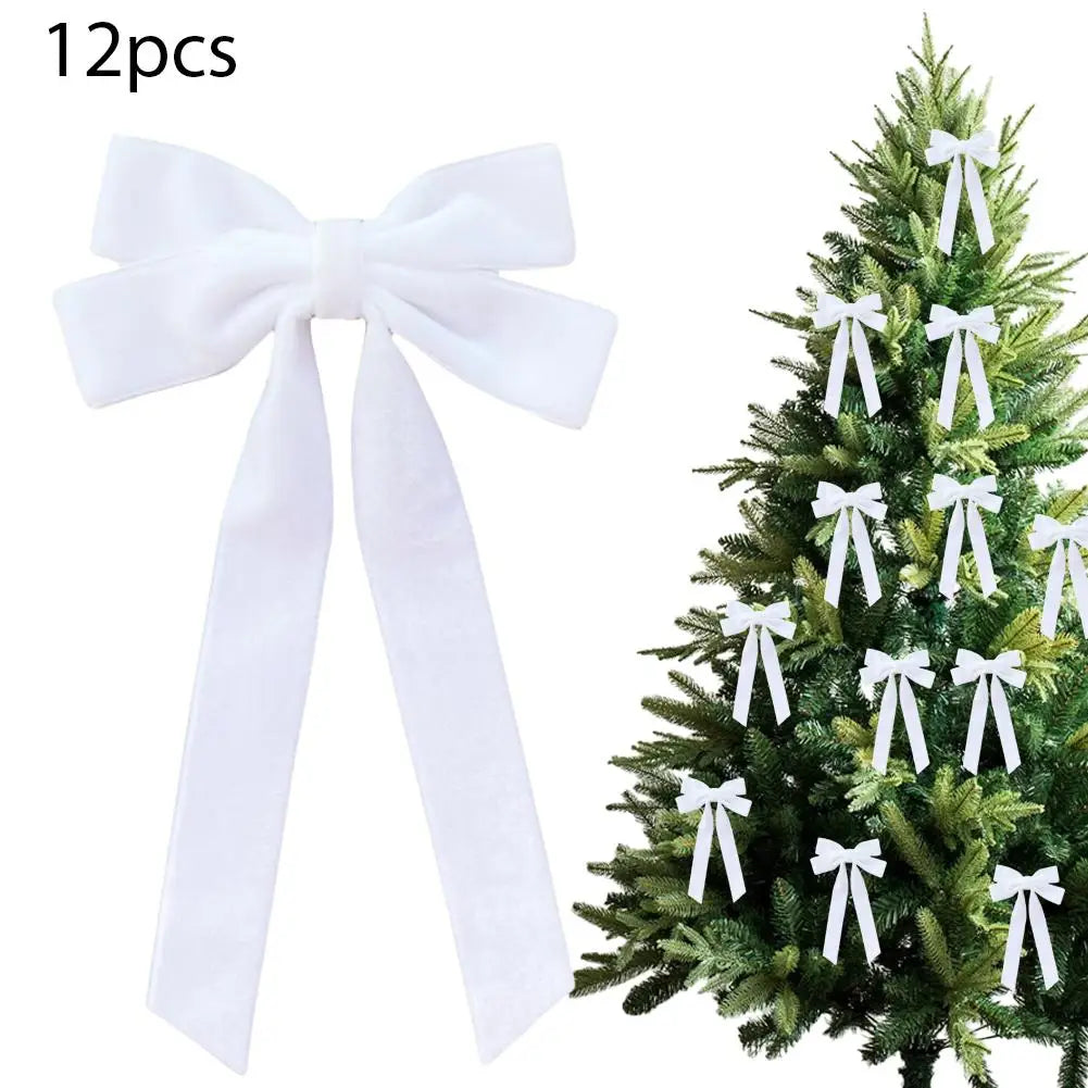 Les Nœuds en Velours pour le Sapin (lot de 12)