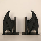 Paire de serre-livres ailes de chauve-souris noirs