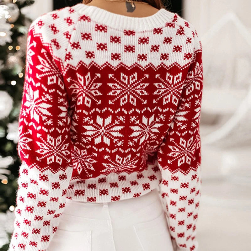 Le Pull Jacquard aux Flocons