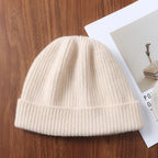 Bonnet en laine mérinos, coloris beige