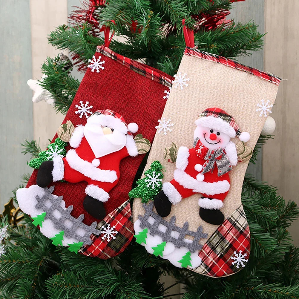 Les Bas de Noël en Peluche (lot de 4)