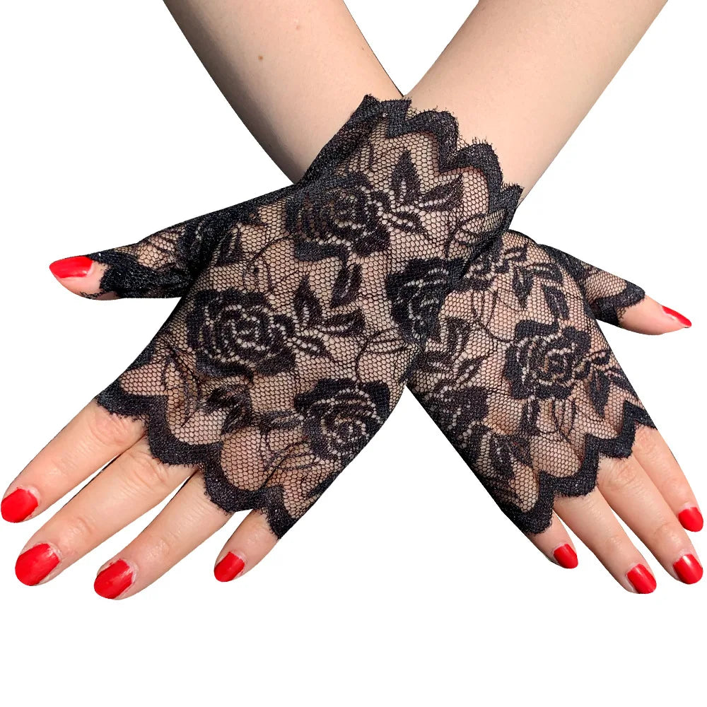 Gants de dentelle noirs