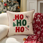 Housse de coussin de Noël Ho Ho Ho rouge et verte