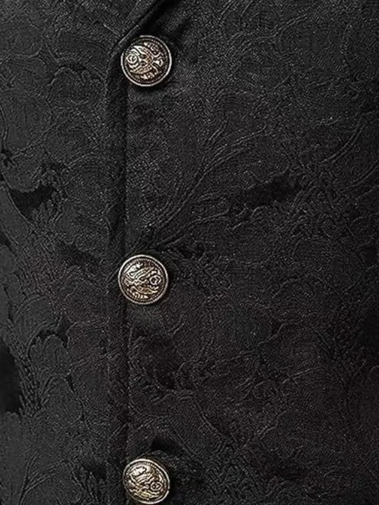Détail des boutons métal et du jacquard