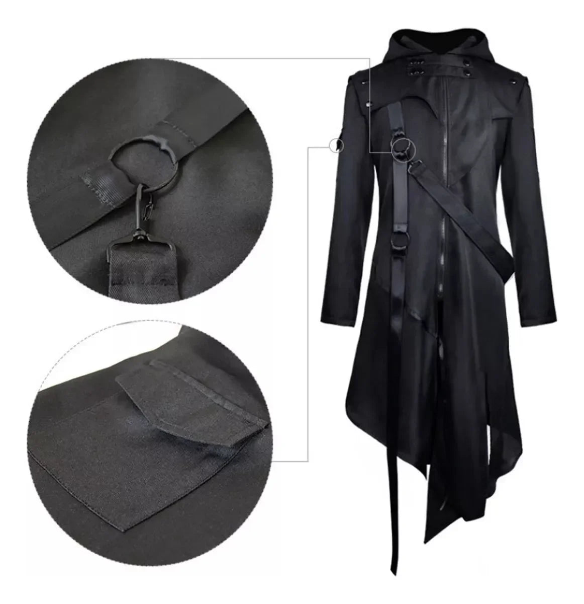 Manteau de face, détails