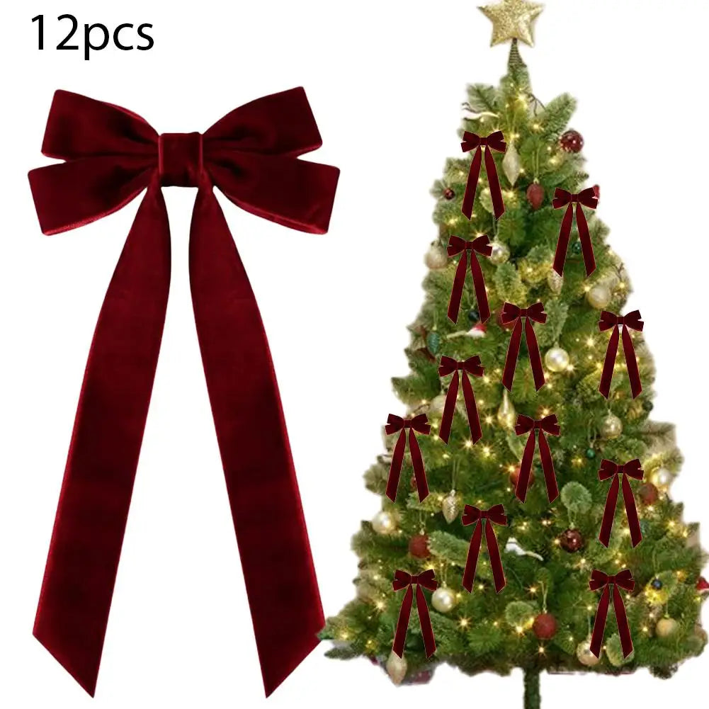 Les Nœuds en Velours pour le Sapin (lot de 12)