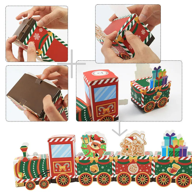 Montage d'une boîte wagon du train de Noël