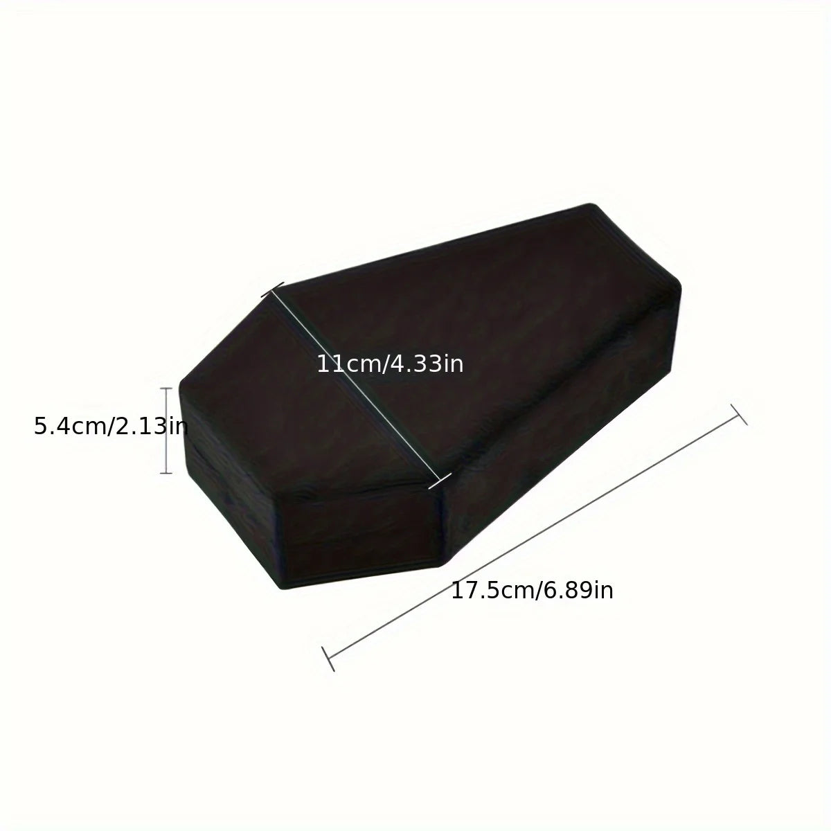 Dimensions de la boîte cercueil : environ 17,5 × 11 × 5,4 cm