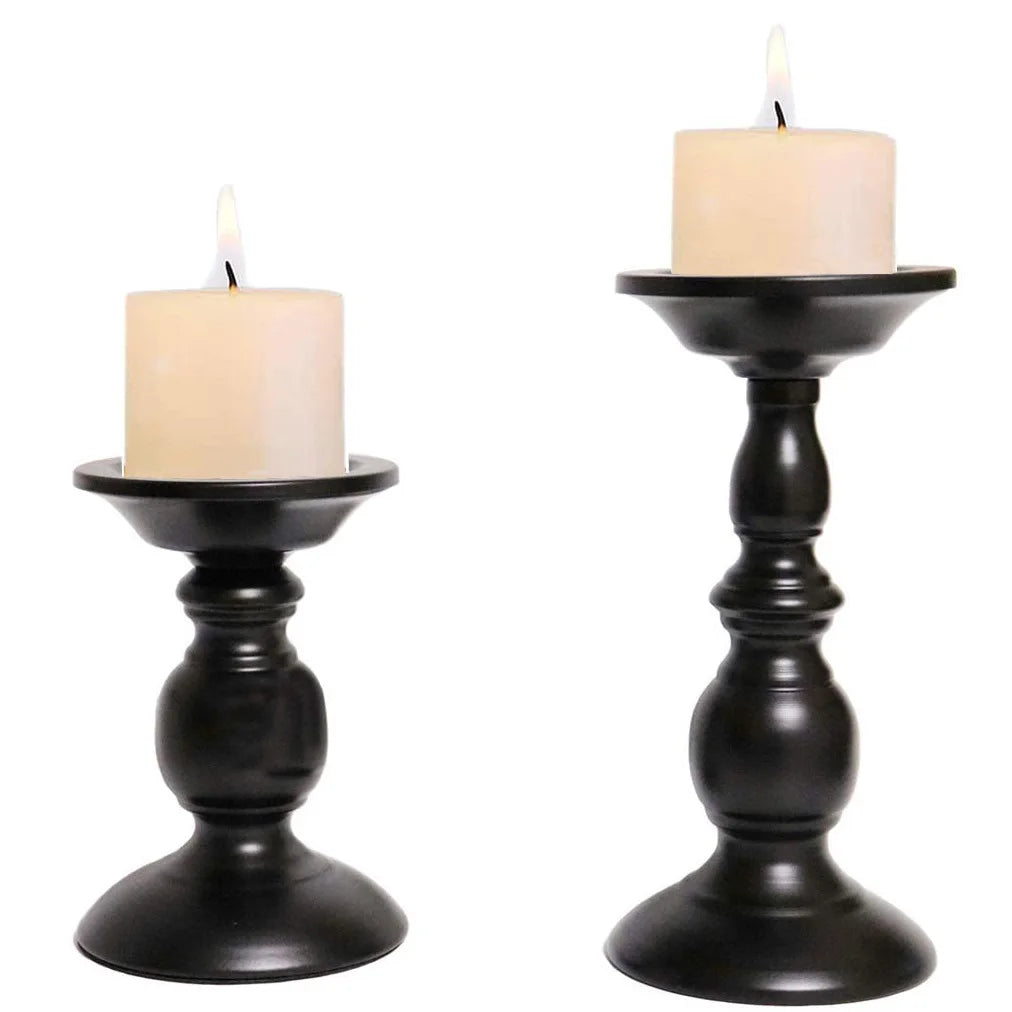 Bougeoirs colonne avec bougies