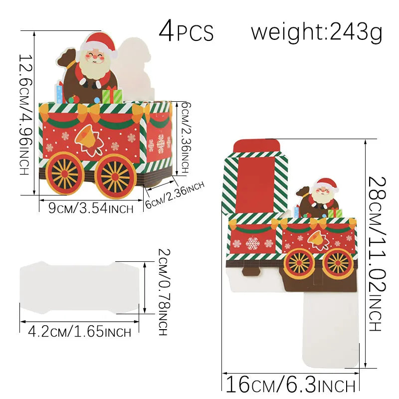 Dimensions des boîtes du train : wagons de 9 × 6 × 12,6 cm