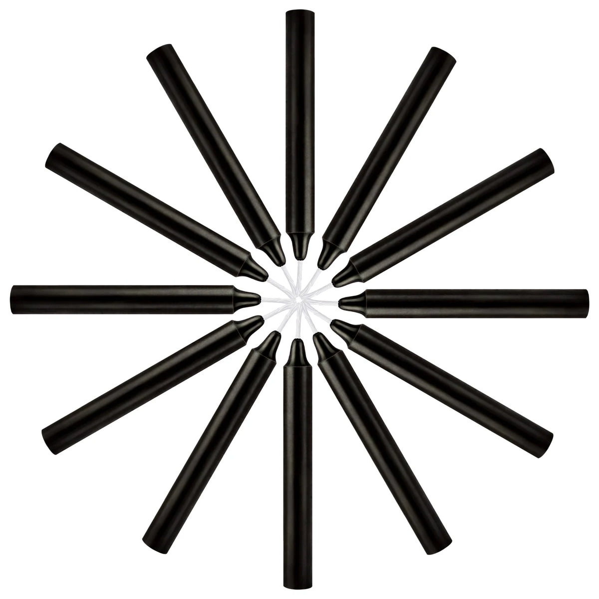 Bougies noires disposées en étoile