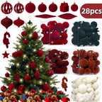 Le Coffret de 28 Boules de Noël en Velours