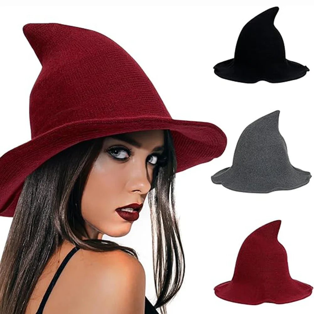 Le Chapeau de la Sorcière Tricotée porté