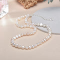 Collier de perles d'eau douce baroques blanches 5-6 mm, fermoir argent 925