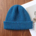 Bonnet en laine mérinos, coloris bleu canard