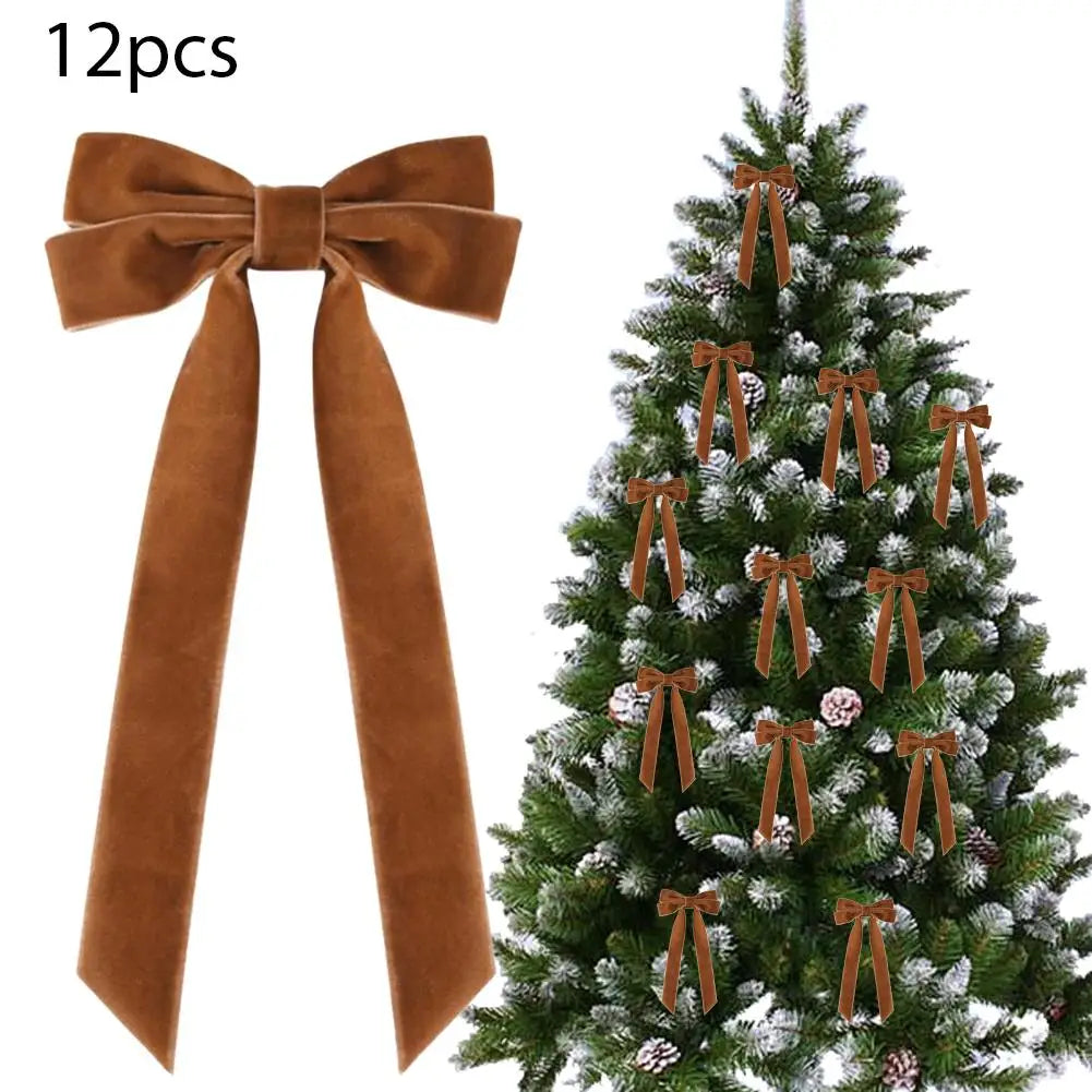 Les Nœuds en Velours pour le Sapin (lot de 12)
