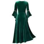 Robe médiévale en velours, vue de dos