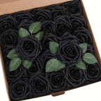 Les Roses du Manoir : 25 roses artificielles noires